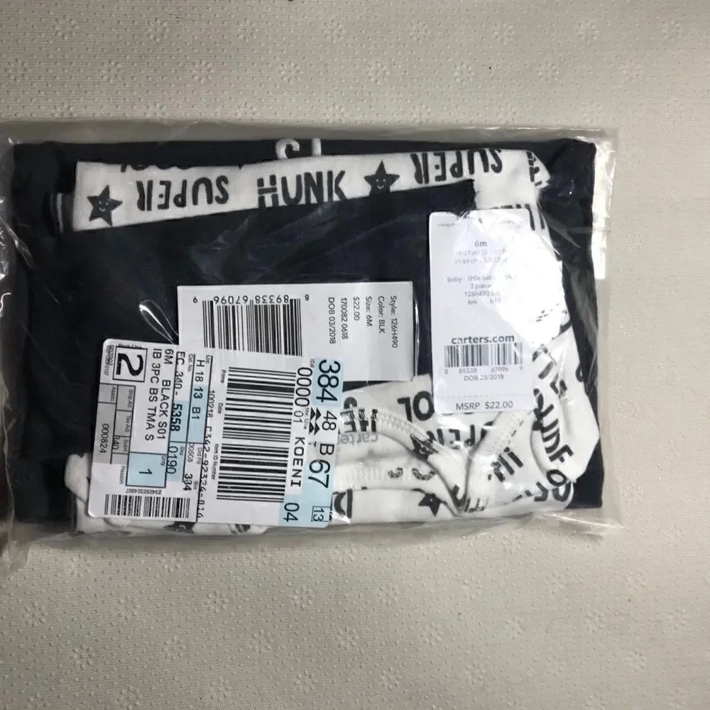 Carter's Black 3 Piece Set 6 Months